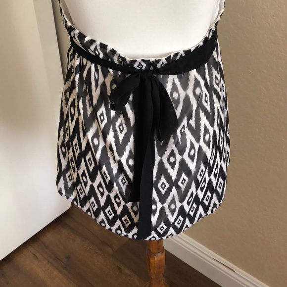Silk black & white halter top - Picture 3 of 5